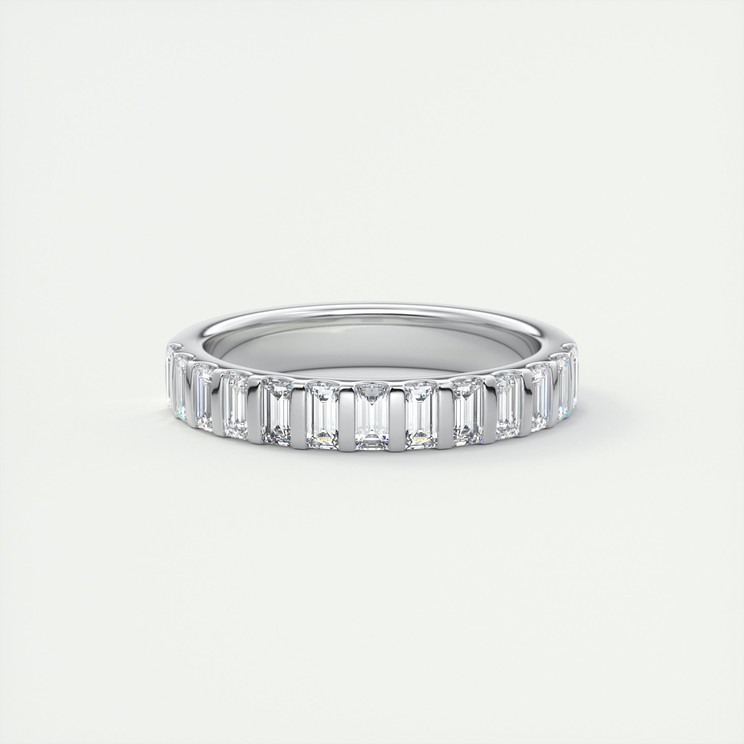 Deco Half Eternity Band – 3 mm Baguette Diamonds (1.00 TCW)