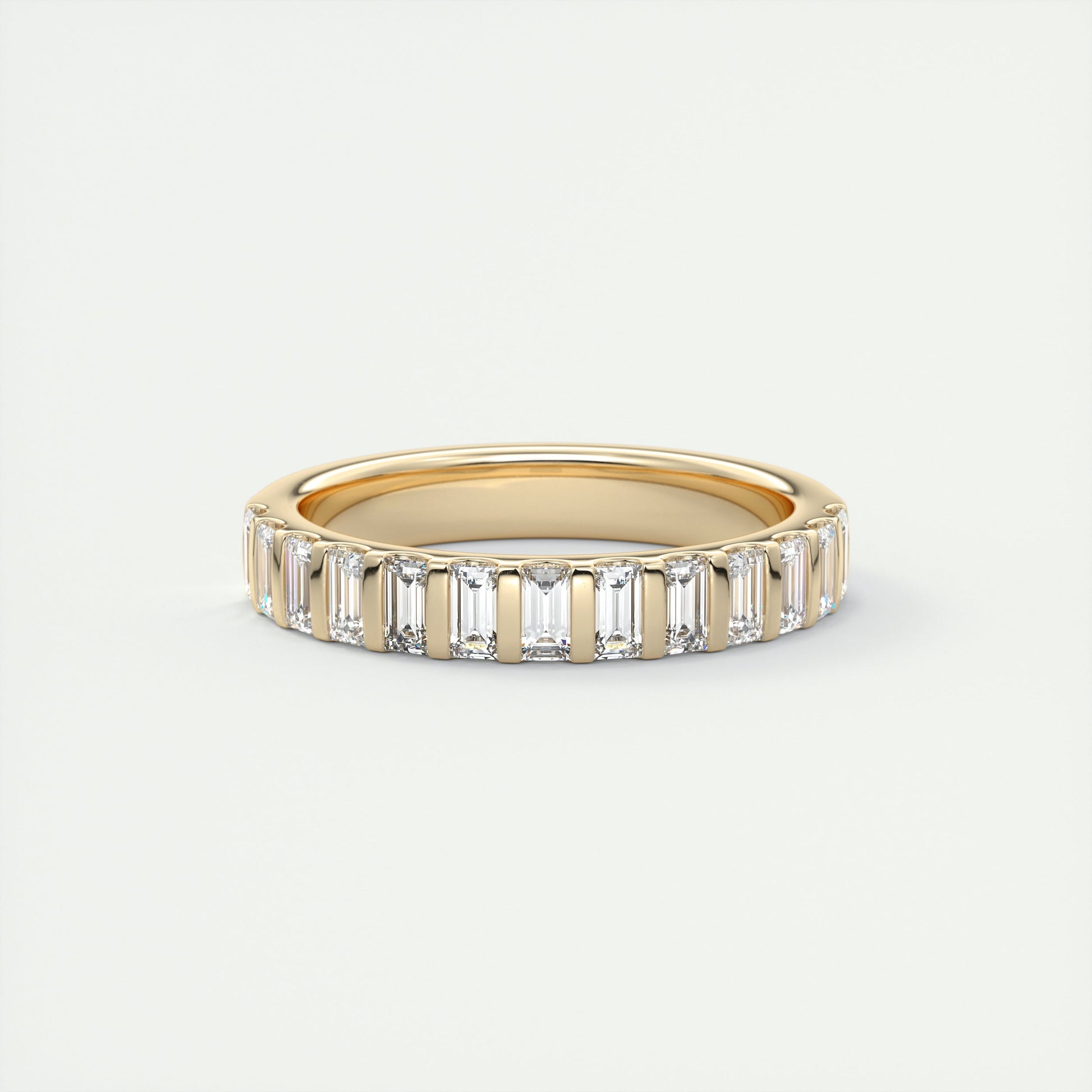 Deco Half Eternity Band – 3 mm Baguette Diamonds (1.00 TCW)