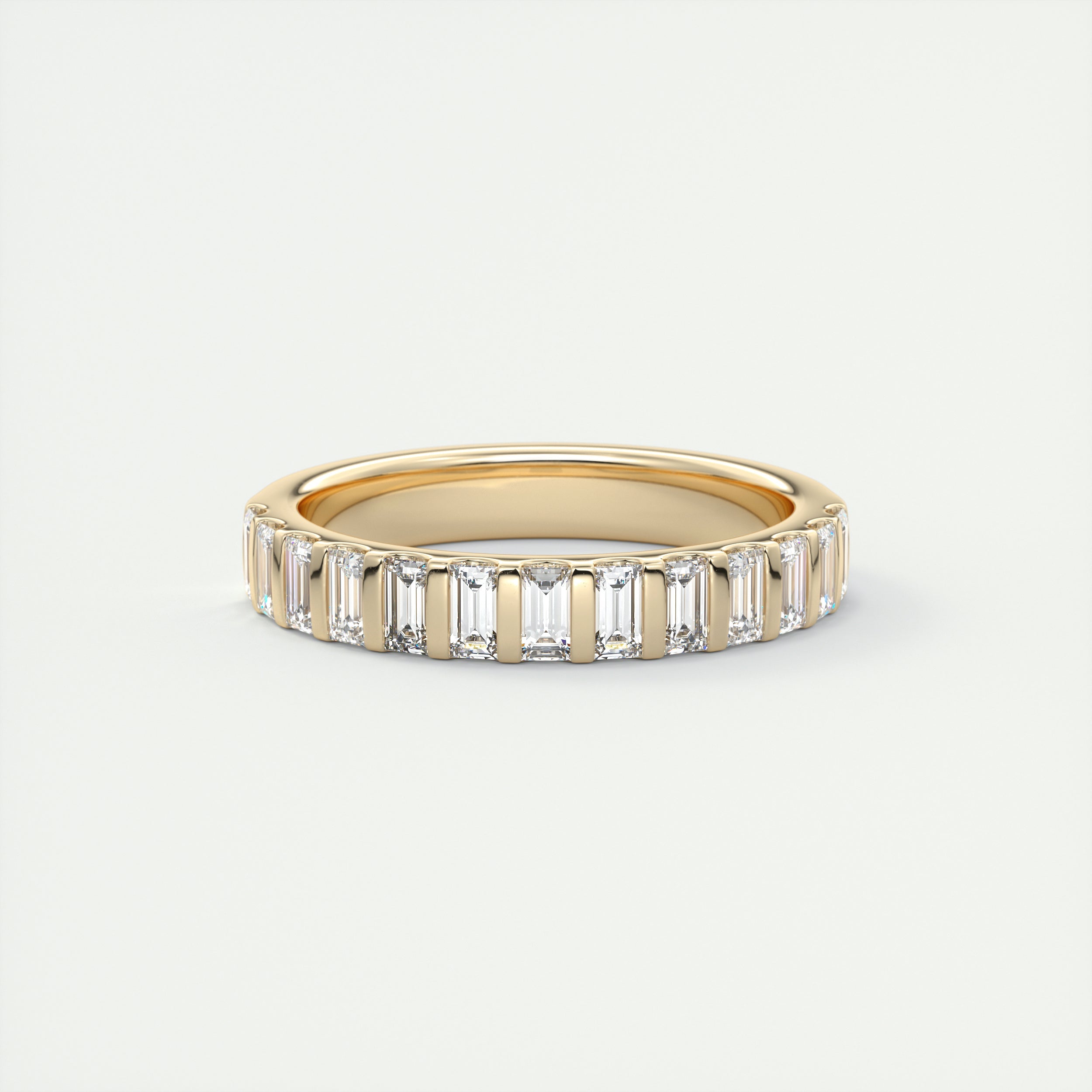 Deco Half Eternity Band – 3 mm Baguette Diamonds (1.00 TCW)