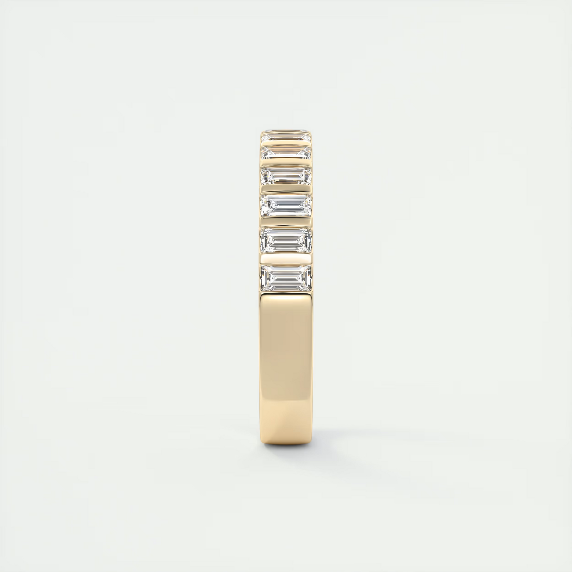 Deco Half Eternity Band – 3 mm Baguette Diamonds (1.00 TCW)