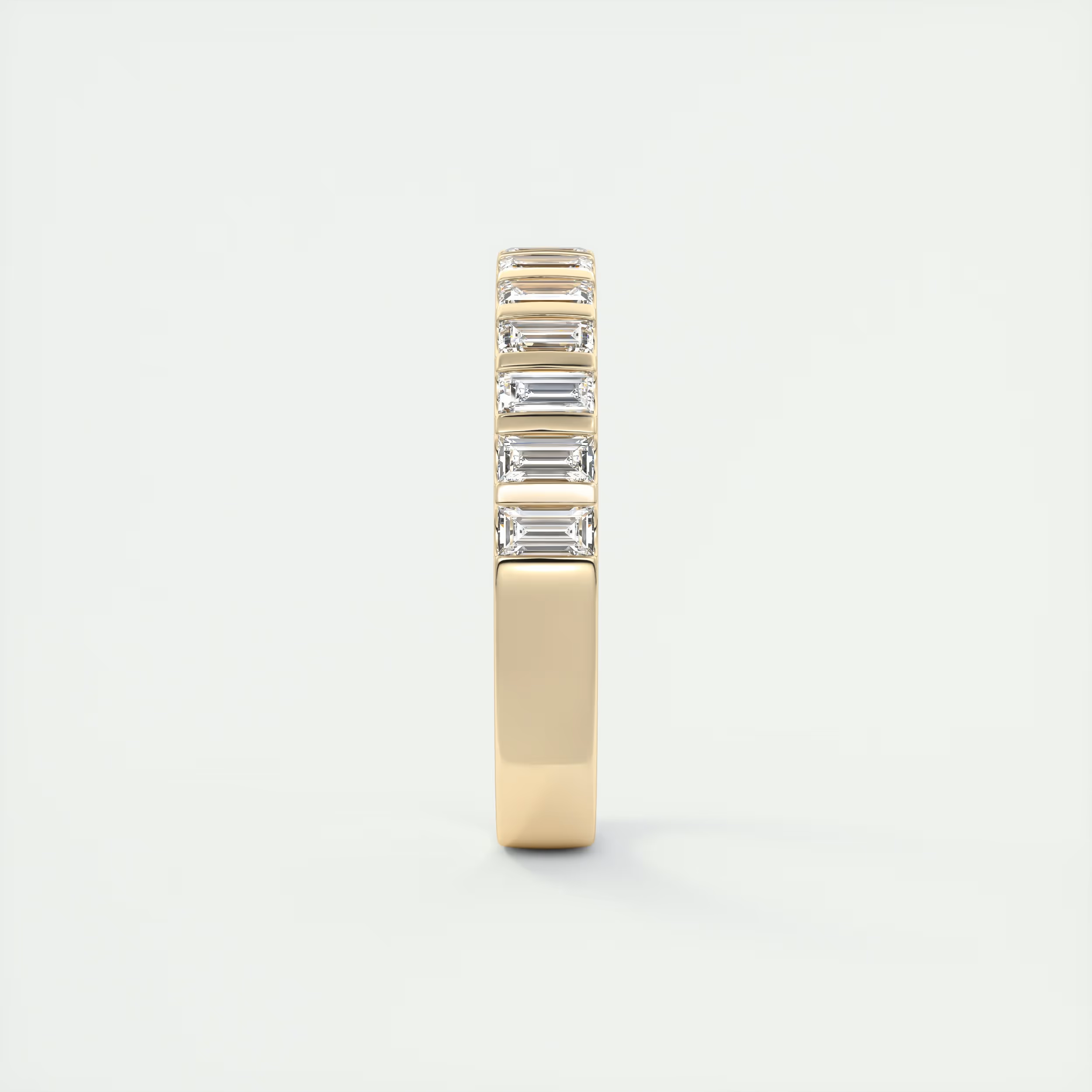 Deco Half Eternity Band – 3 mm Baguette Diamonds (1.00 TCW)