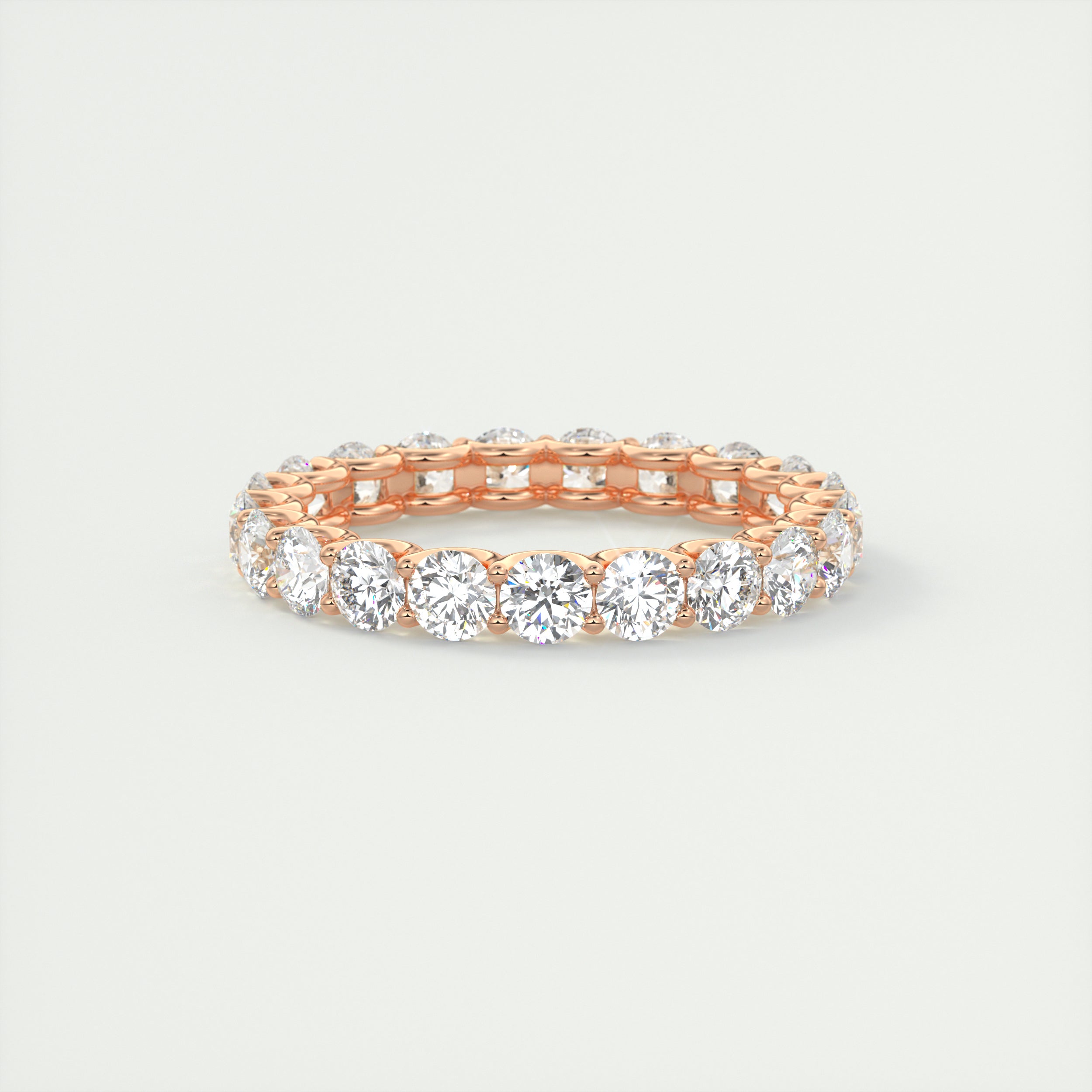 2 Carat Round Eternity Band – Full Pavé Set