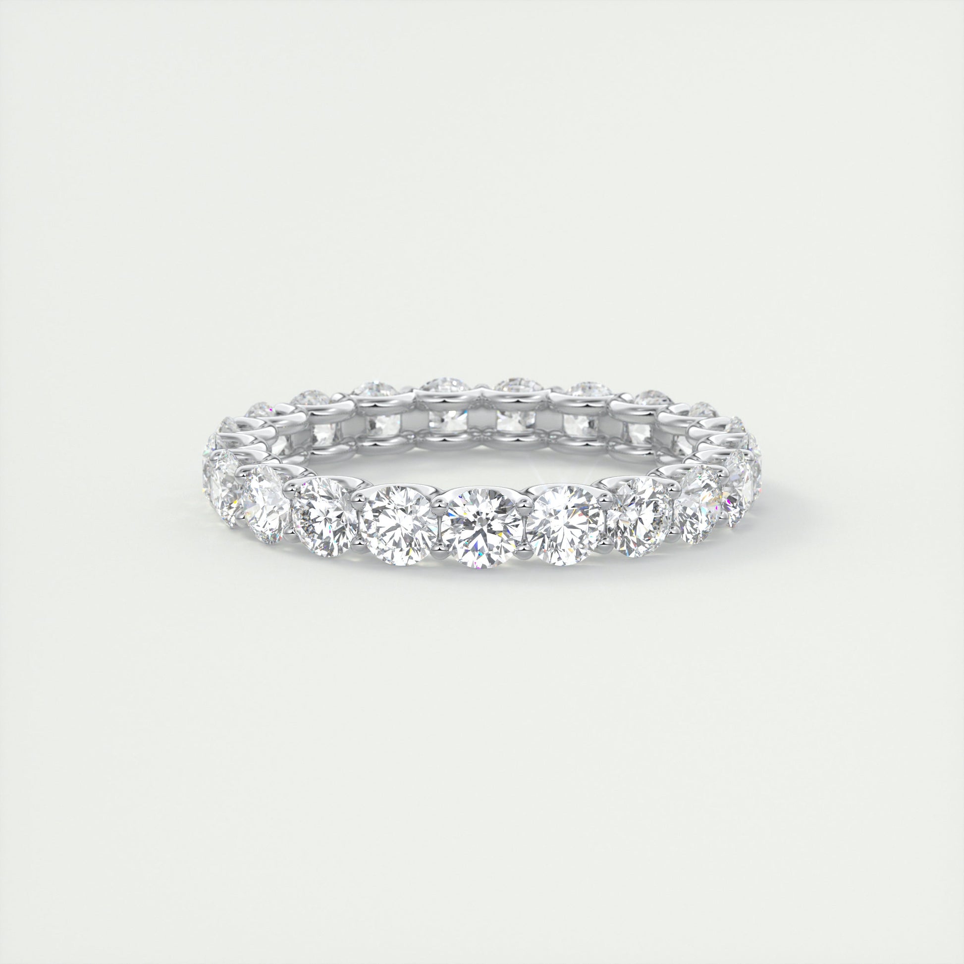 2 Carat Round Eternity Band – Full Pavé Set