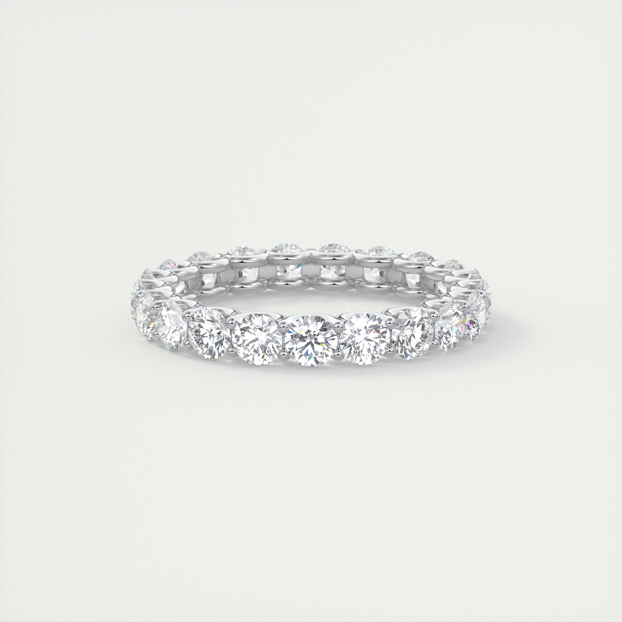 2 Carat Round Eternity Band – Full Pavé Set