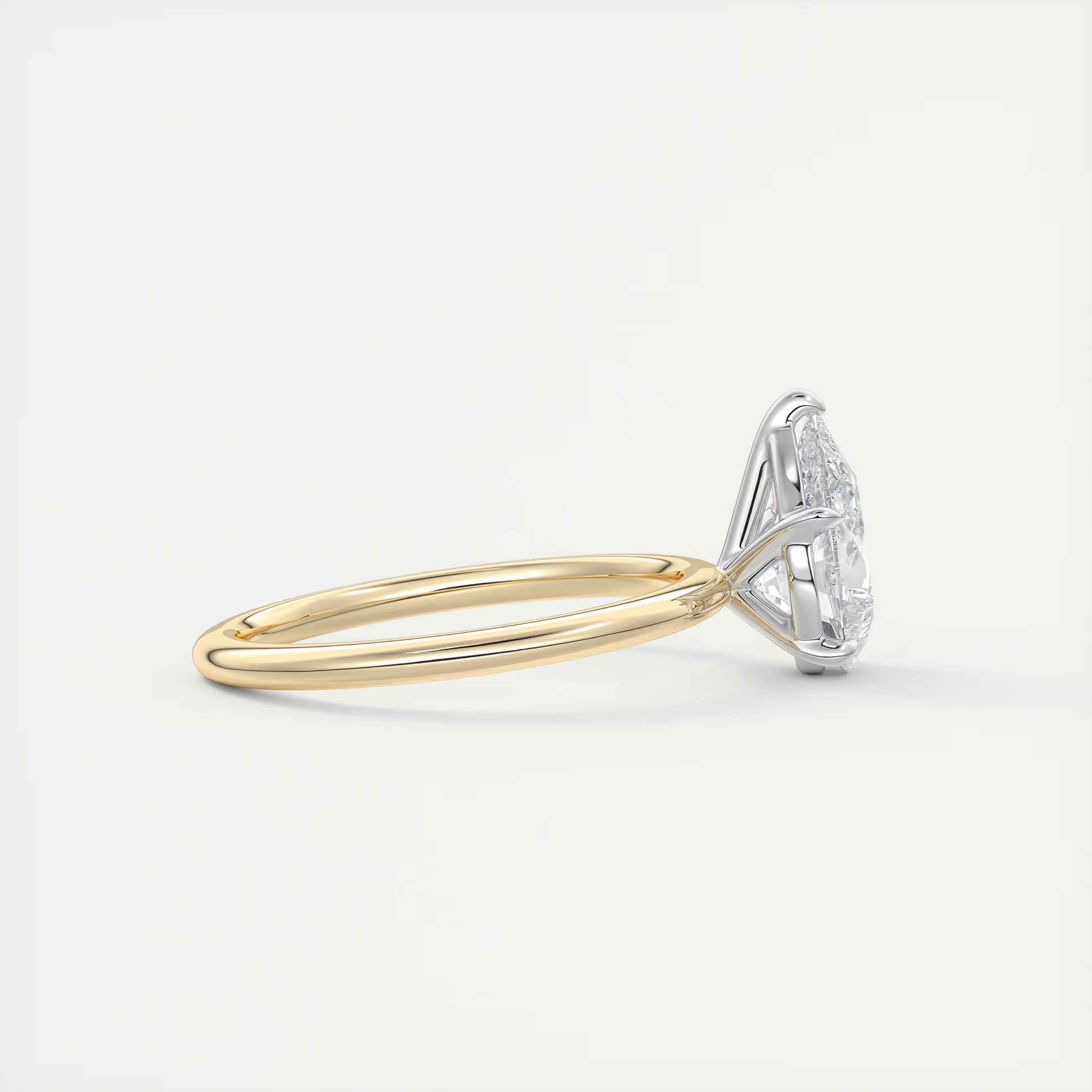 2 Carat Pear Gold Solitaire with Platinum Prongs 2