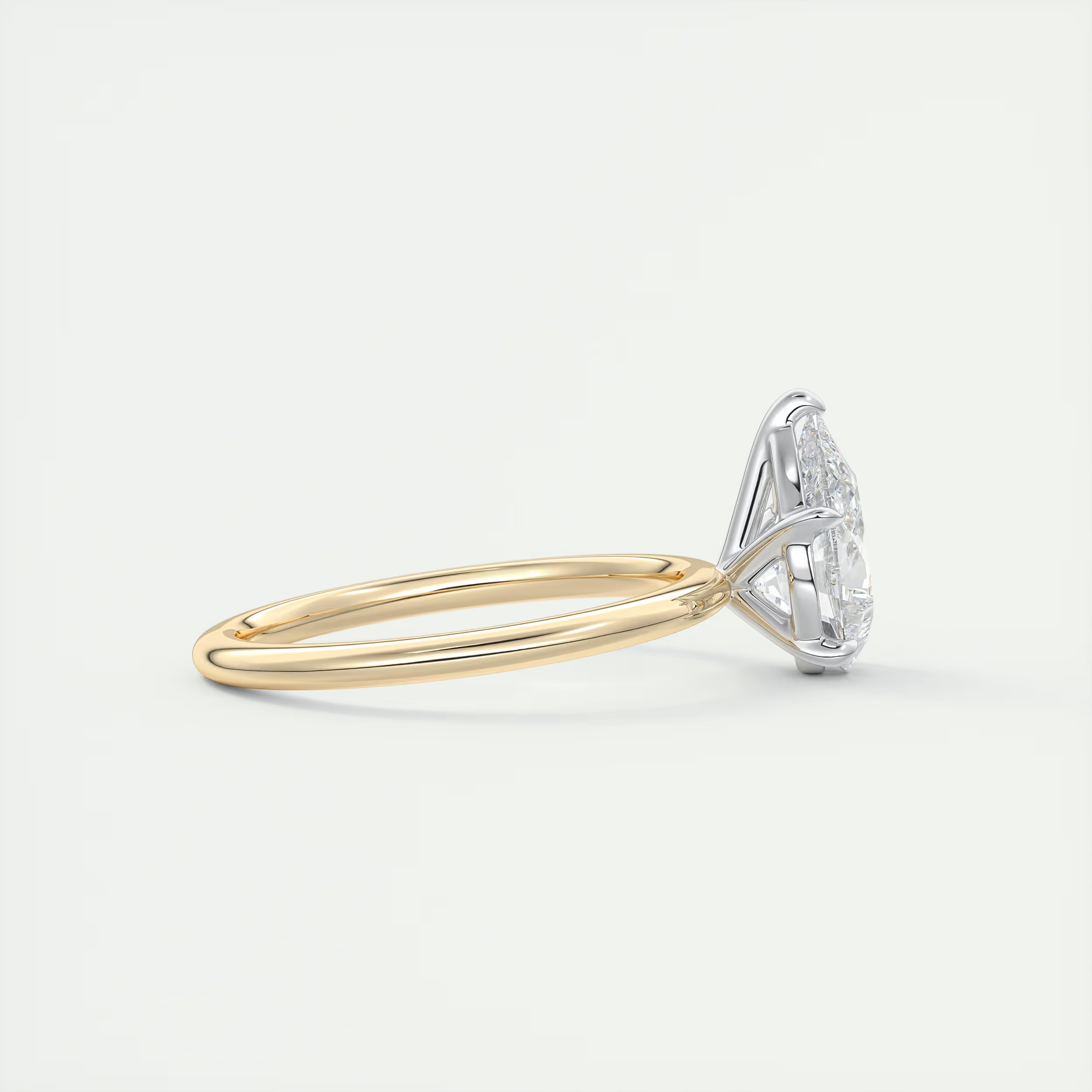 2 Carat Pear Gold Solitaire with Platinum Prongs 2