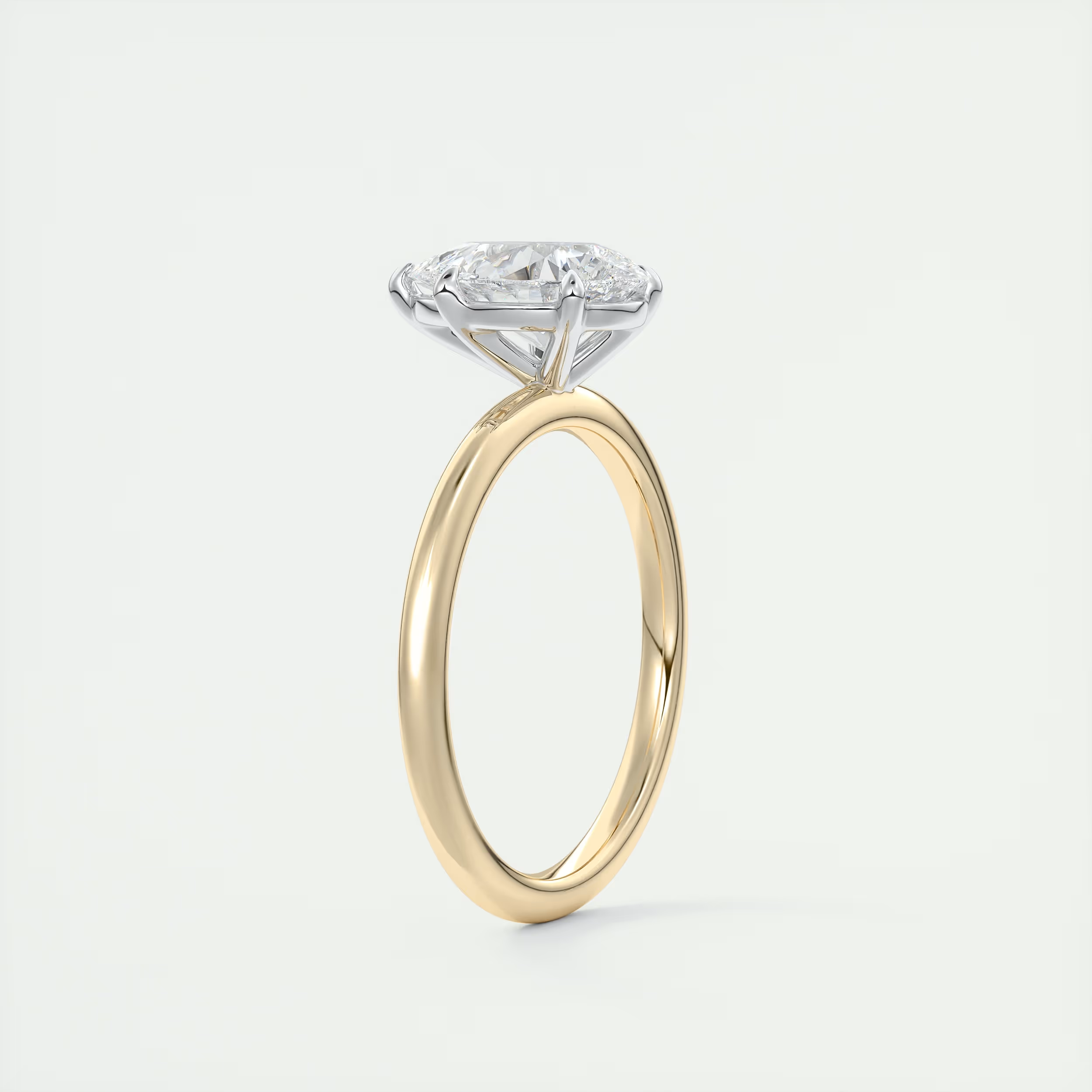 2 Carat Pear Gold Solitaire with Platinum Prongs 2