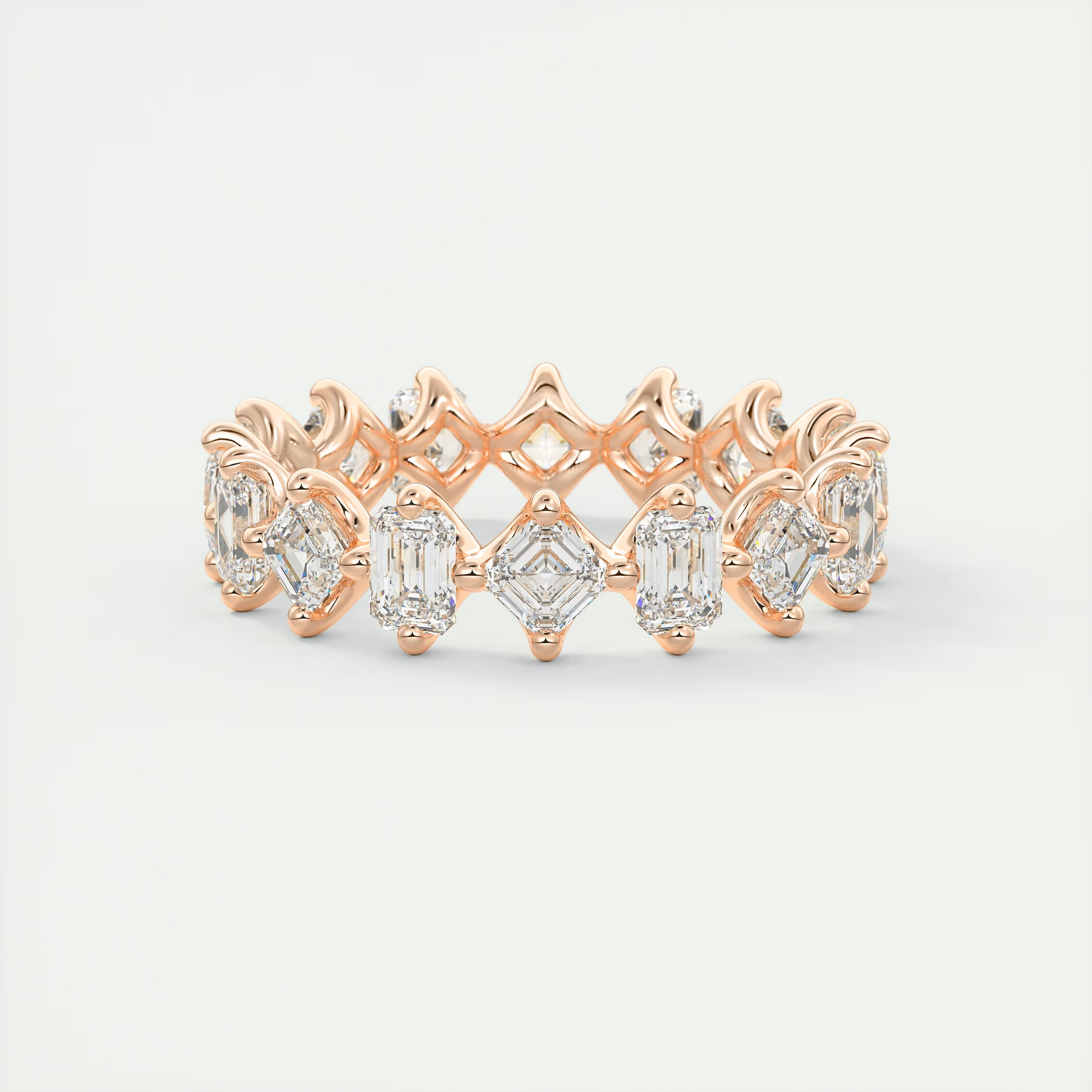Asscher & Emerald Eternity Band (2.80 TCW)