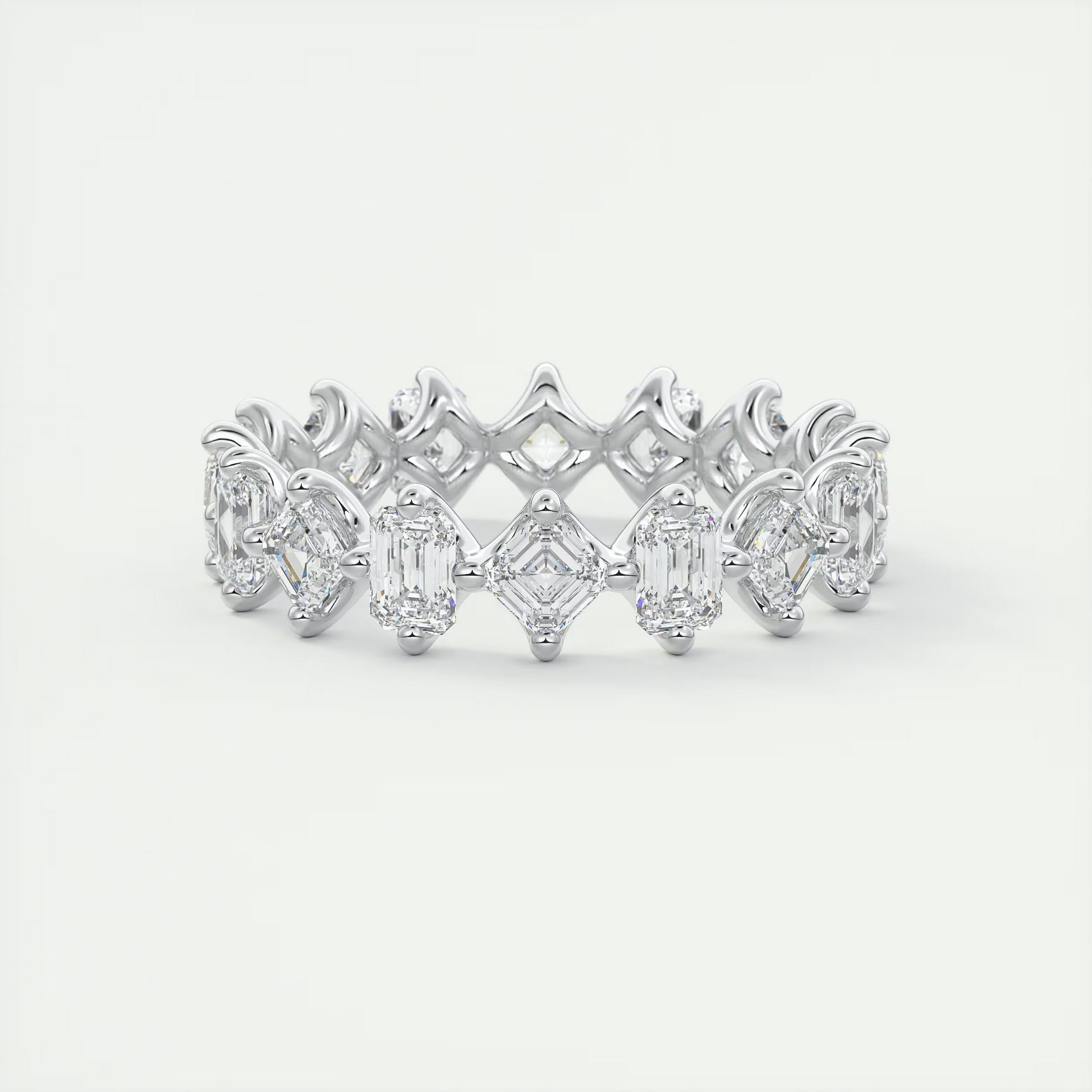 Asscher & Emerald Eternity Band (2.80 TCW)