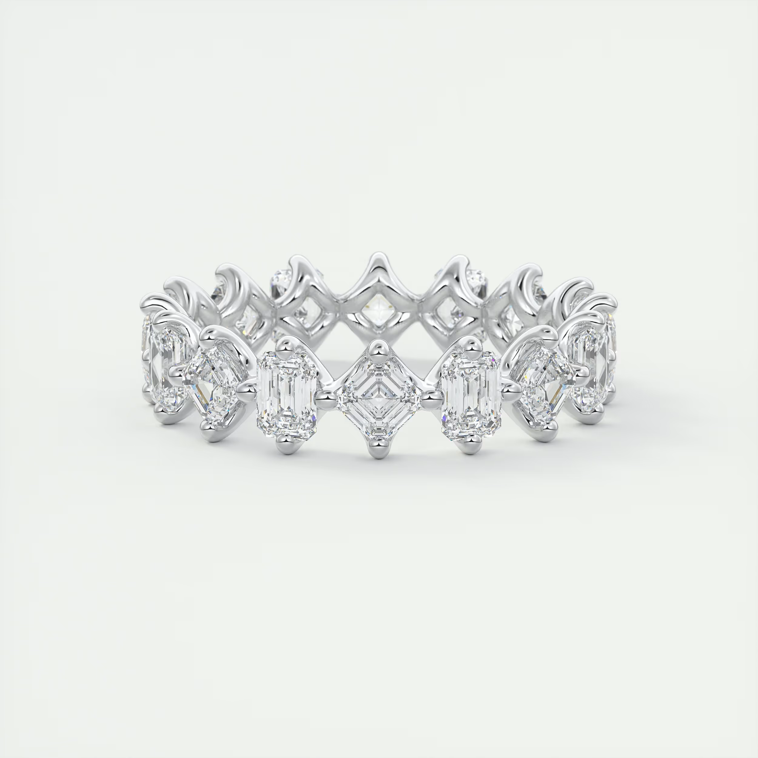 Asscher & Emerald Eternity Band (2.80 TCW)