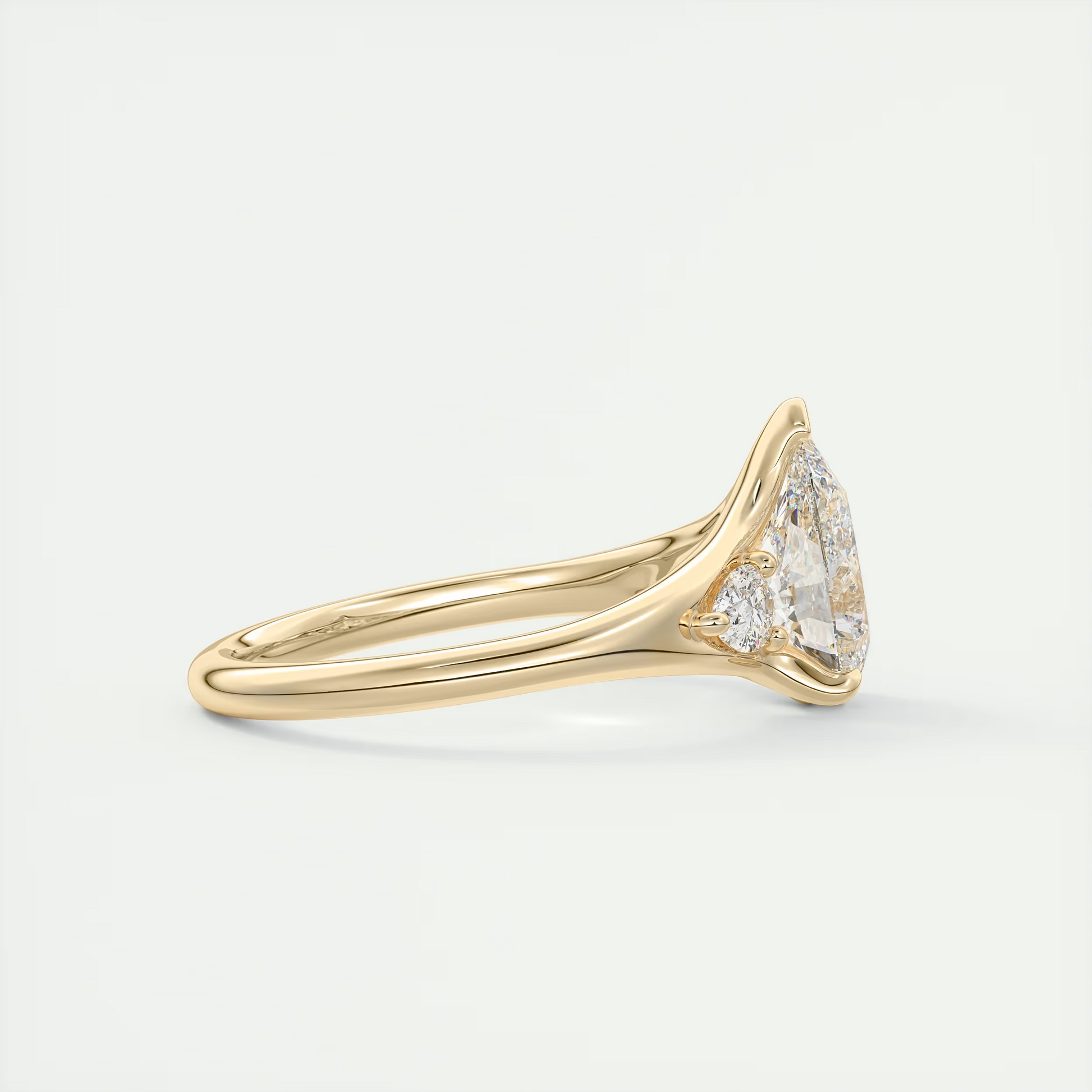 2 Carat Pear Three-Stone Split Shank Engagement Ring