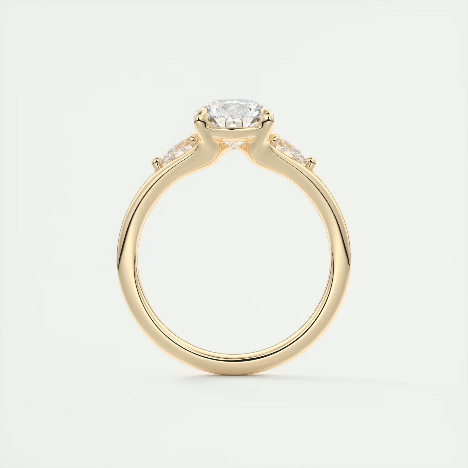 2 Carat Pear Three-Stone Split Shank Engagement Ring