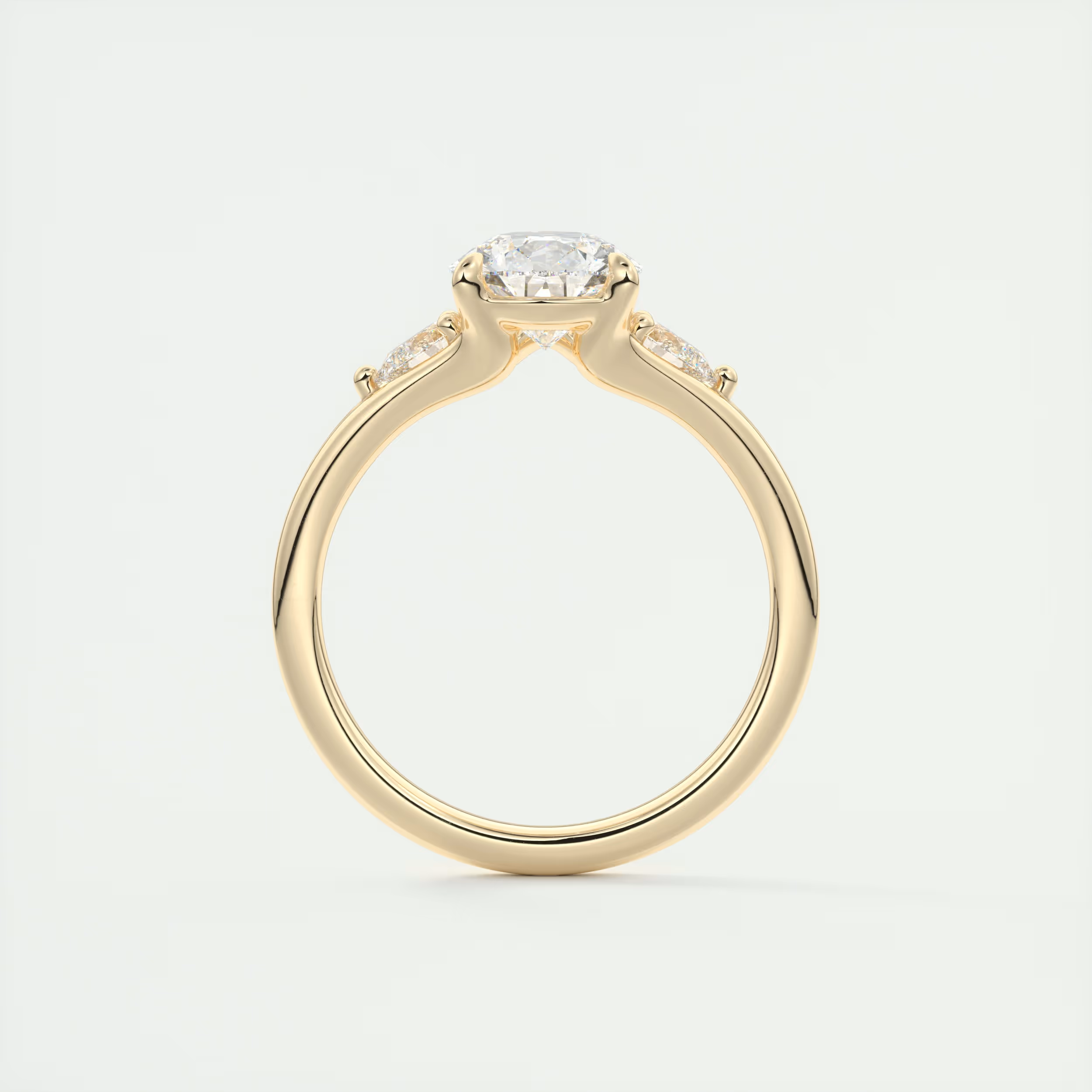 2 Carat Pear Three-Stone Split Shank Engagement Ring