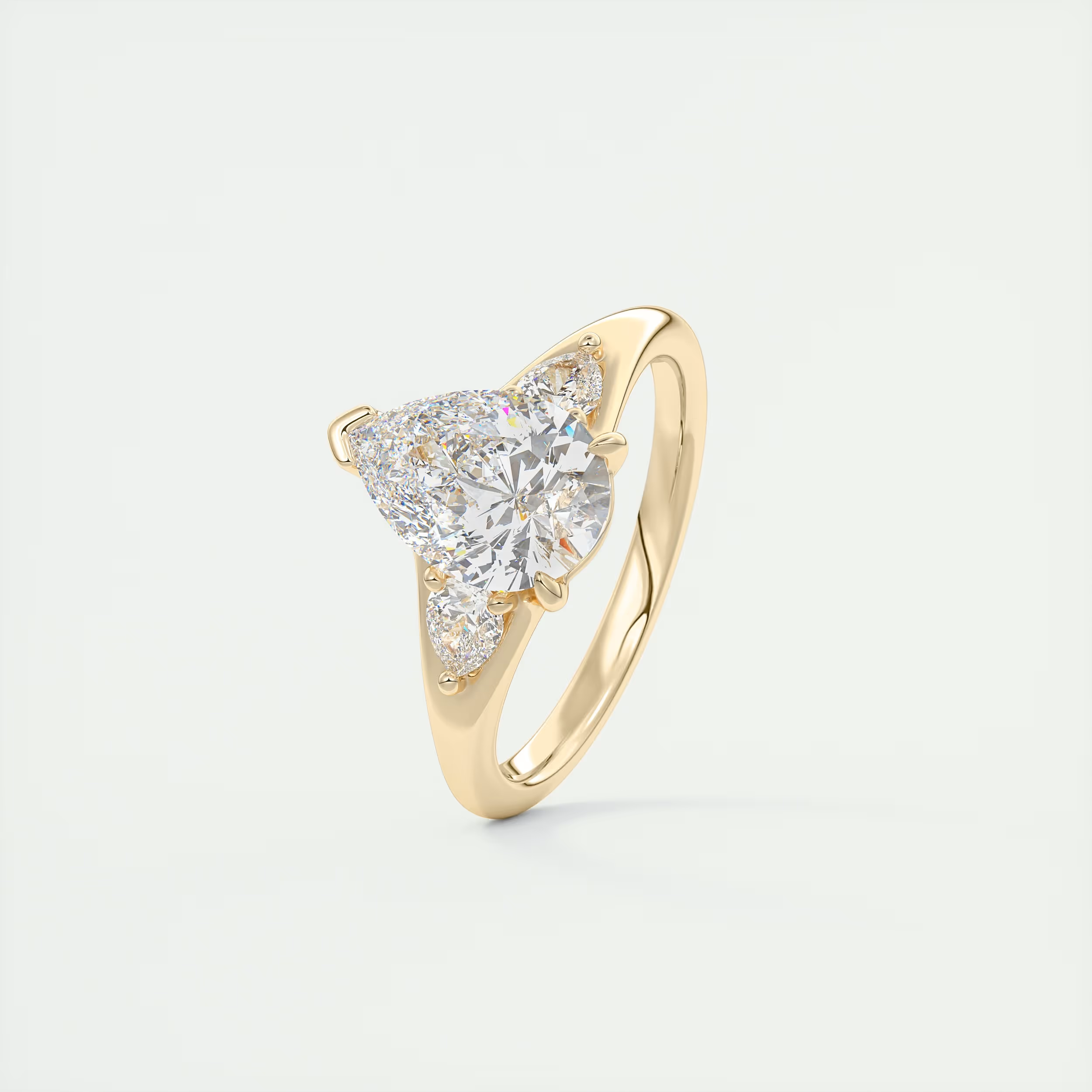 2 Carat Pear Three-Stone Split Shank Engagement Ring
