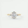 Grace 2 Carat Oval-Cut Cathedral Three-Stone Diamond Ring