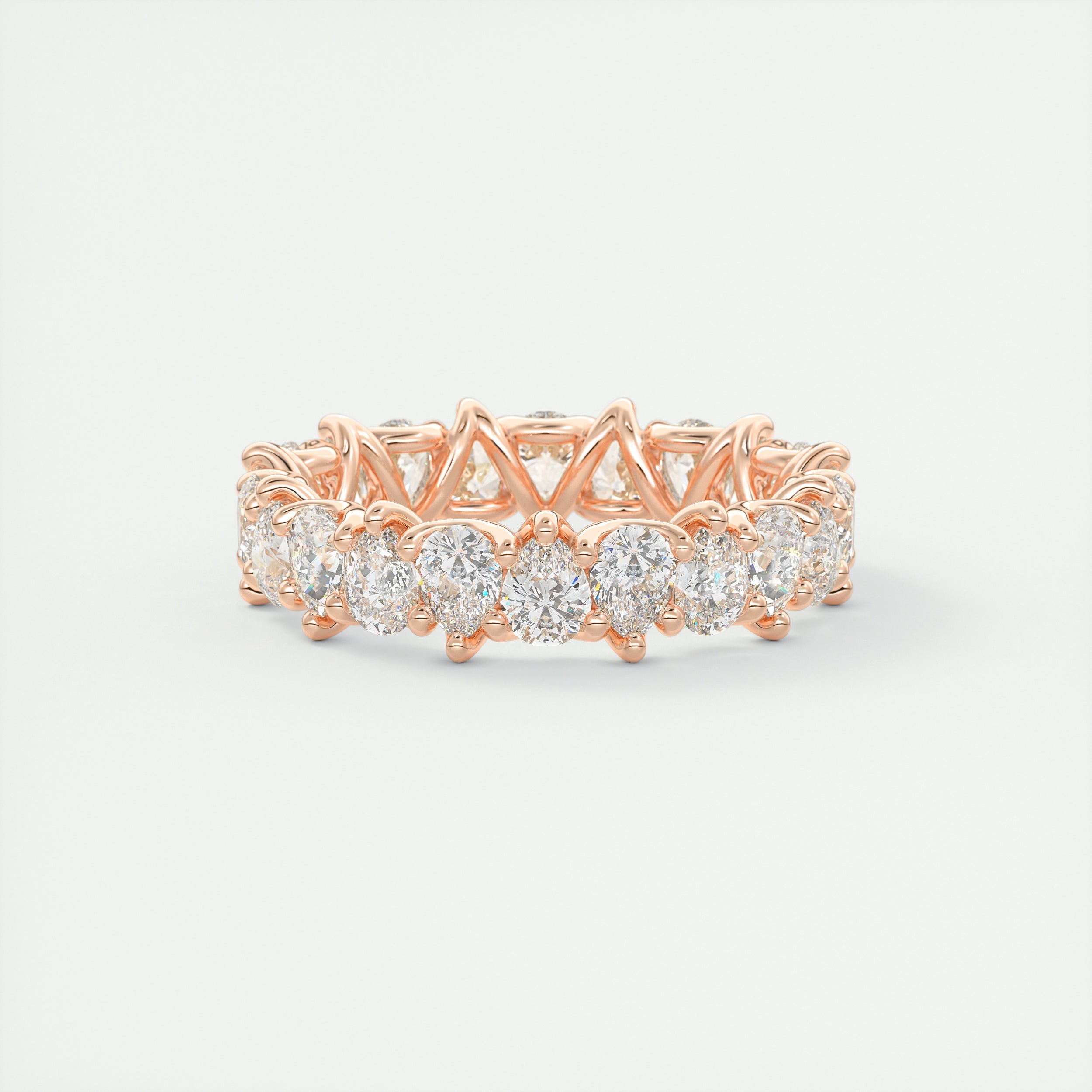 Gracefully Pear Diamond Eternity Band (2.80 TCW)