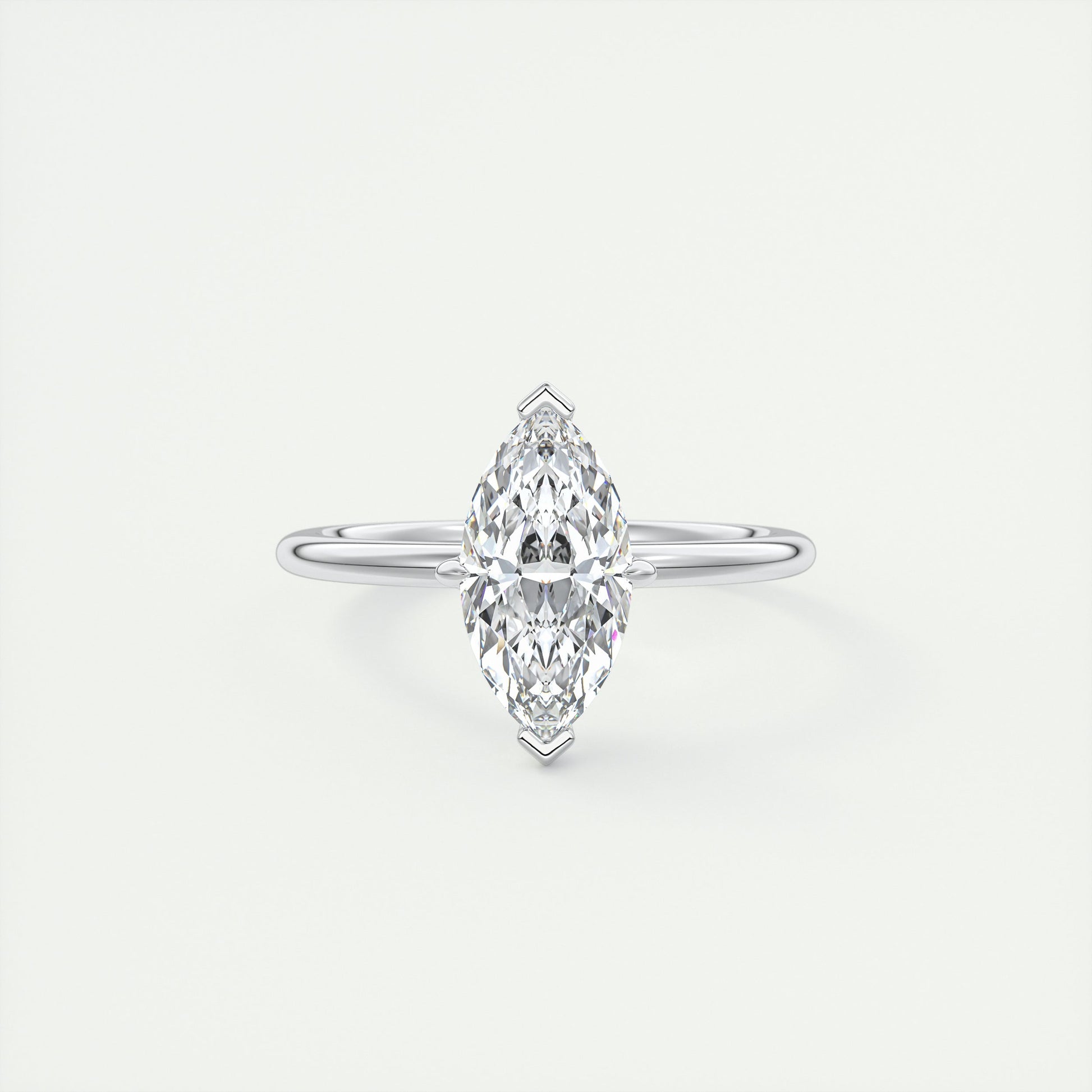 2 Carat Flush Stacking Compass Point Marquise Solitaire
