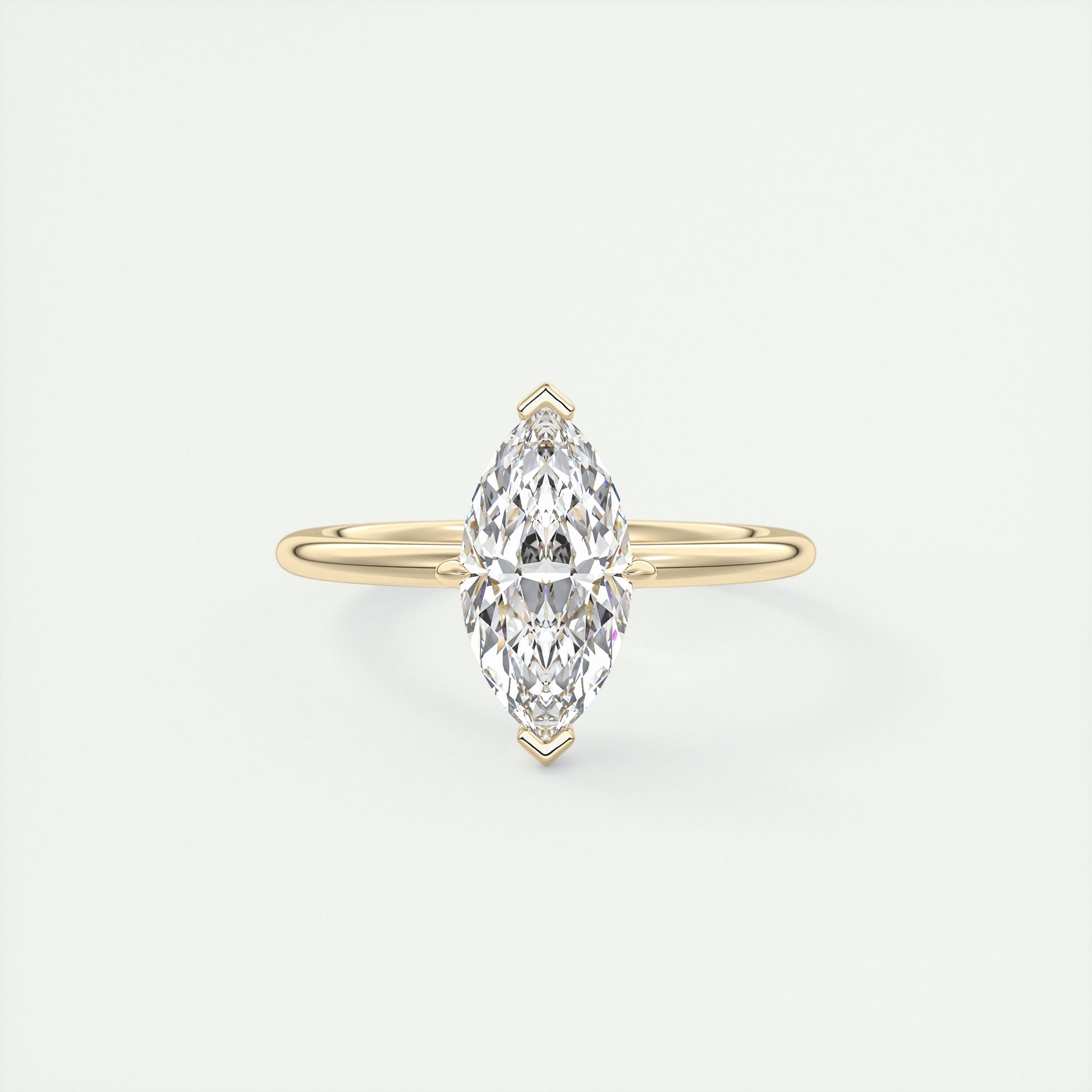 2 Carat Flush Stacking Compass Point Marquise Solitaire