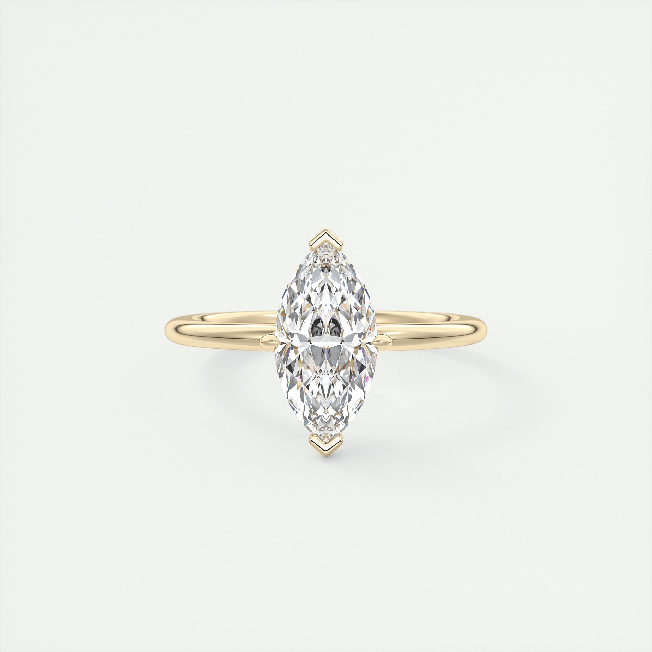2 Carat Flush Stacking Compass Point Marquise Solitaire