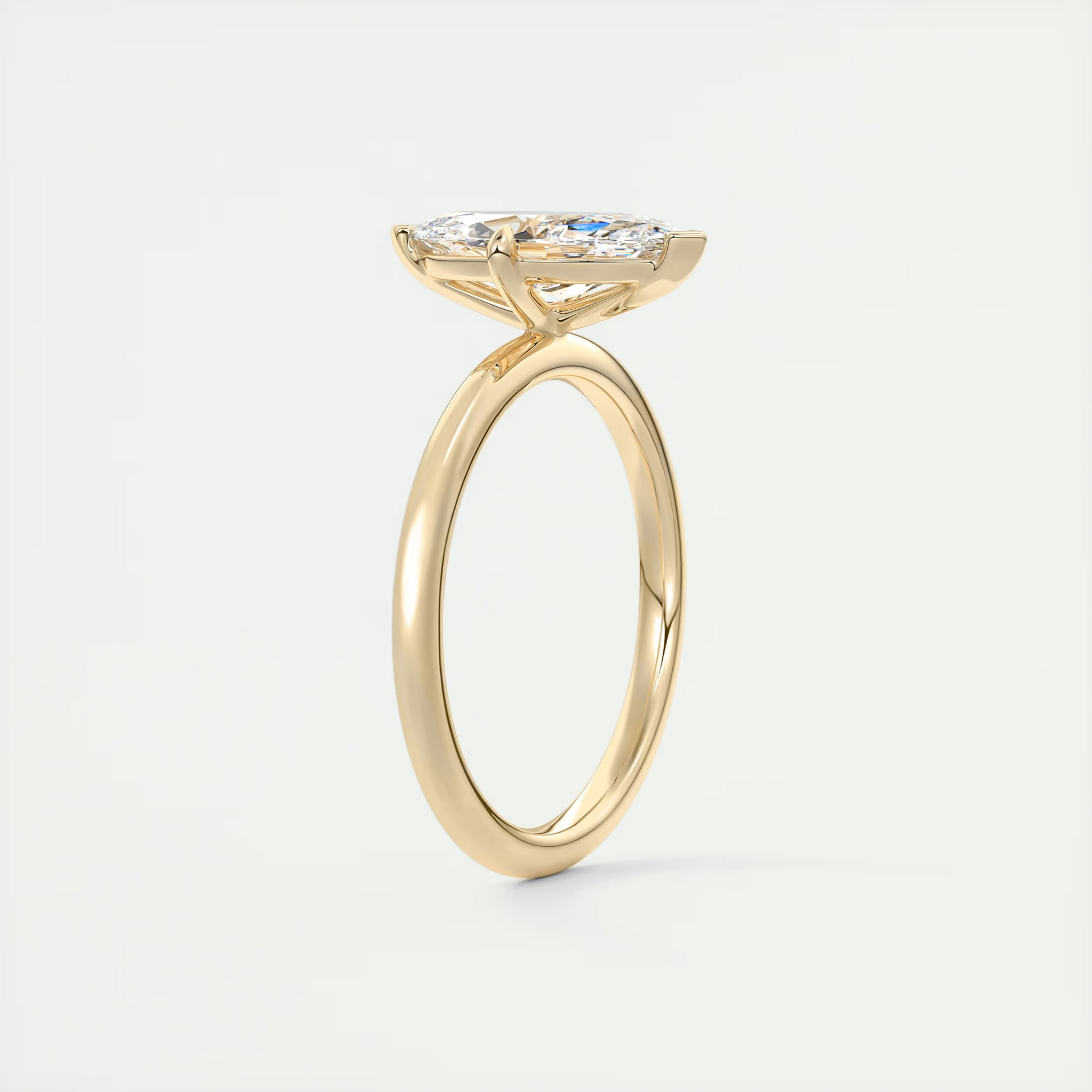 2 Carat Flush Stacking Compass Point Marquise Solitaire