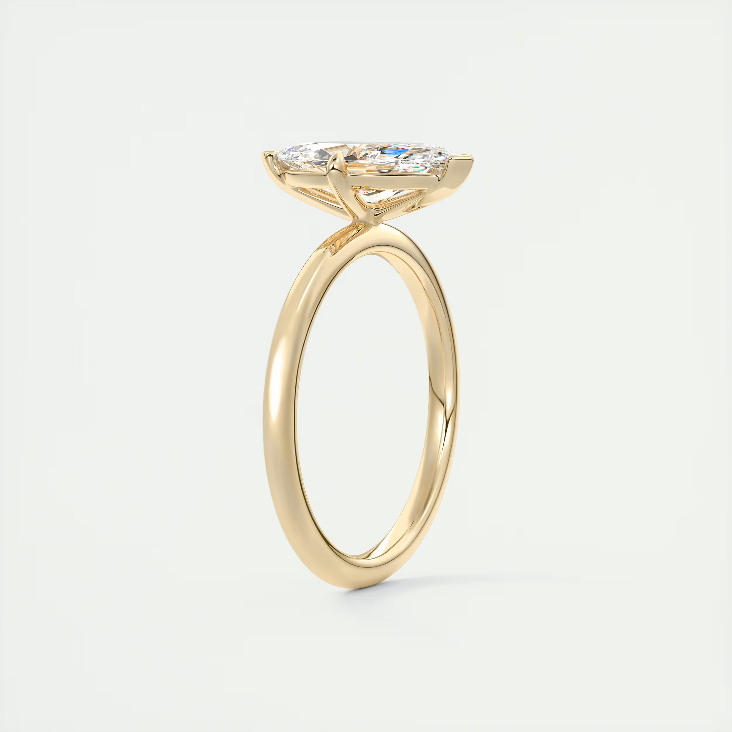 2 Carat Flush Stacking Compass Point Marquise Solitaire