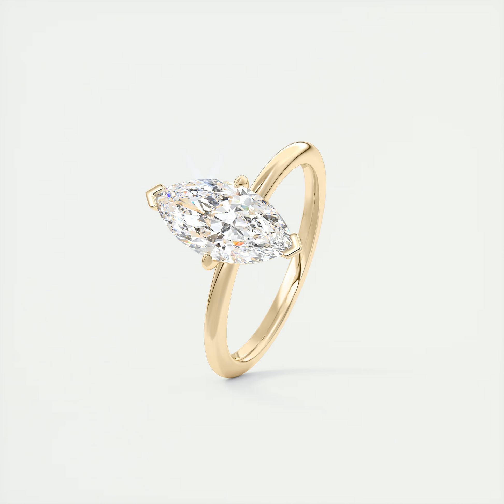 2 Carat Flush Stacking Compass Point Marquise Solitaire