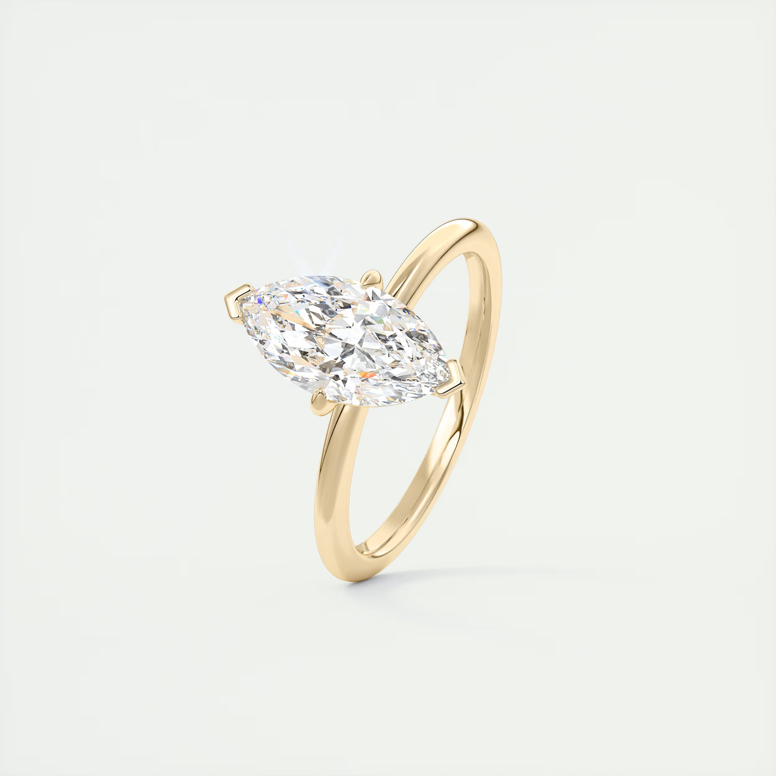 2 Carat Flush Stacking Compass Point Marquise Solitaire