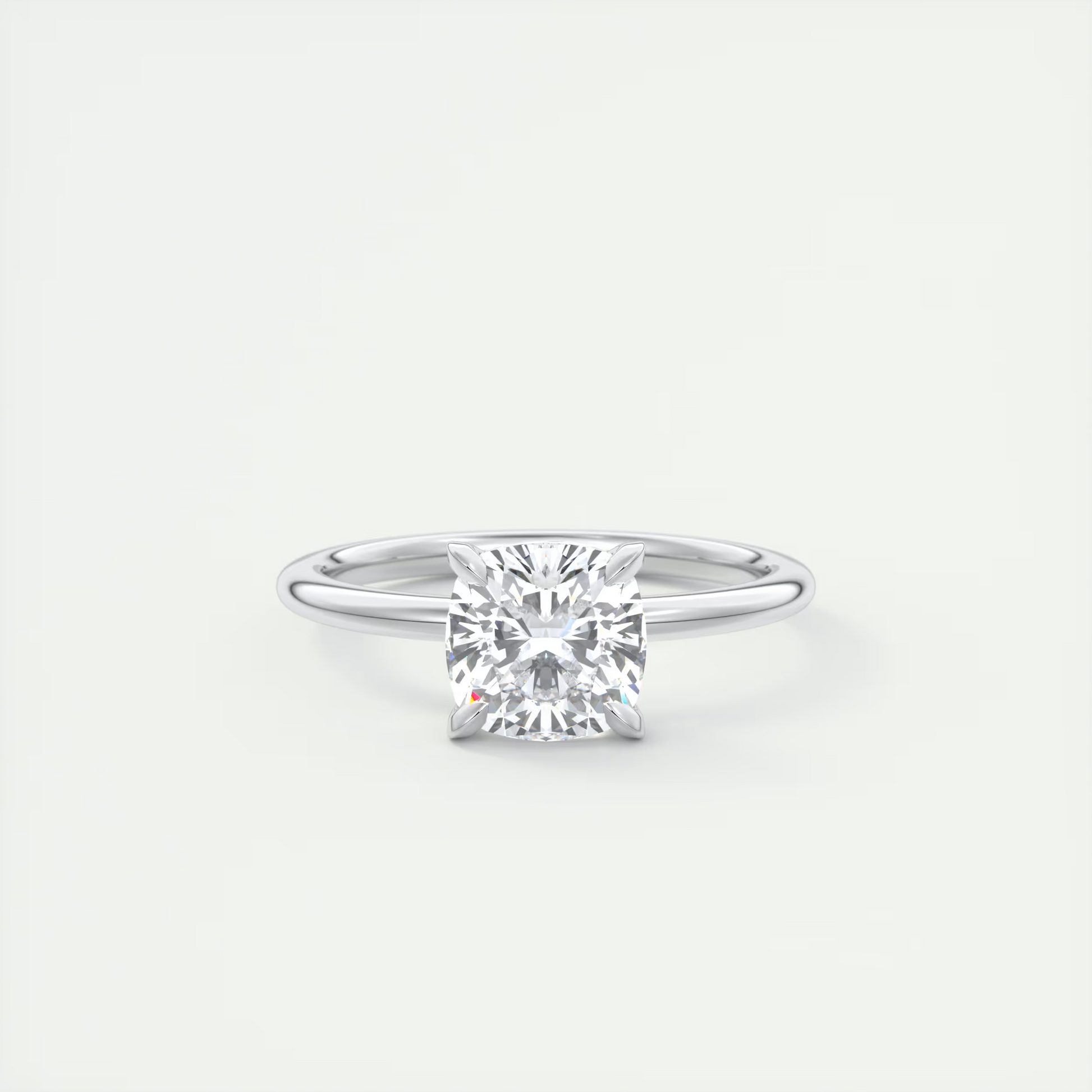 2 Carat Cushion Four Prong Solitaire