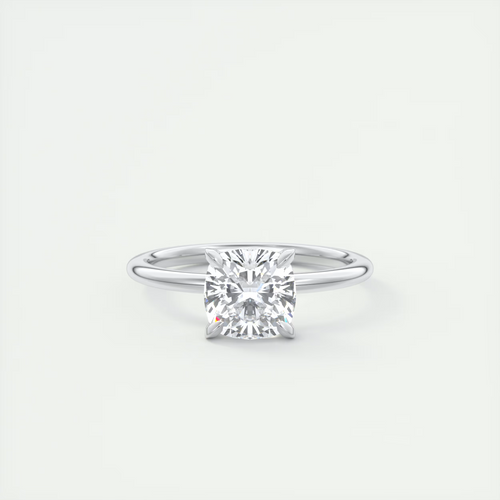2 Carat Cushion Four Prong Solitaire