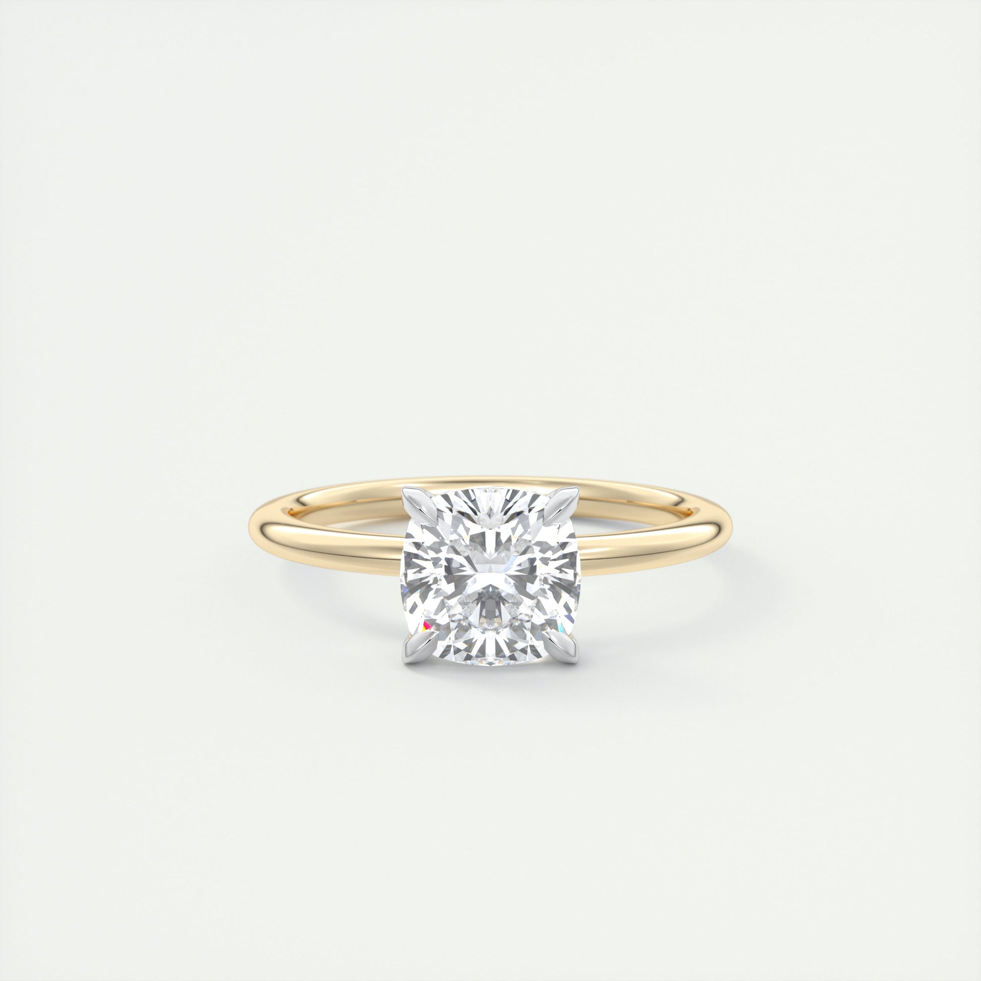 2 Carat Cushion Four Prong Solitaire