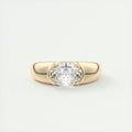 2 Carat Chunky Half Bezel Oval Solitaire