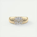 2 Carat Chunky Half Bezel Cushion Solitaire