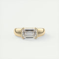 2 Carat Chunky Half Bezel Emerald Solitaire