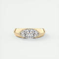 2 Carat Chunky Half Bezel Marquise Solitaire