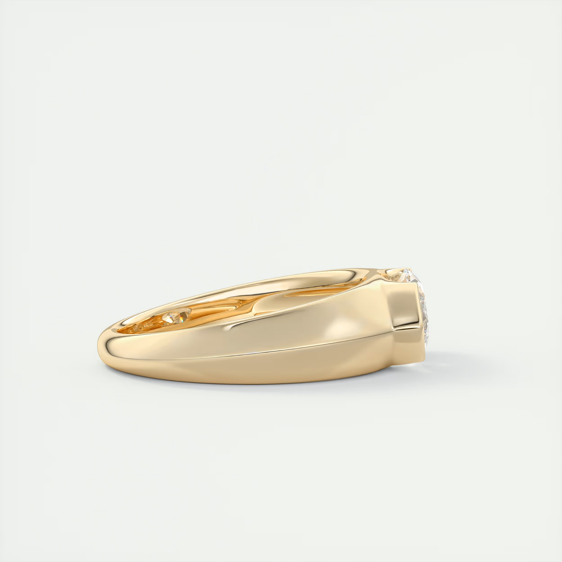 2 Carat Chunky Half Bezel Marquise Solitaire