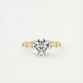 2 Carat Dainty Round Solitaire with Diamond Accents