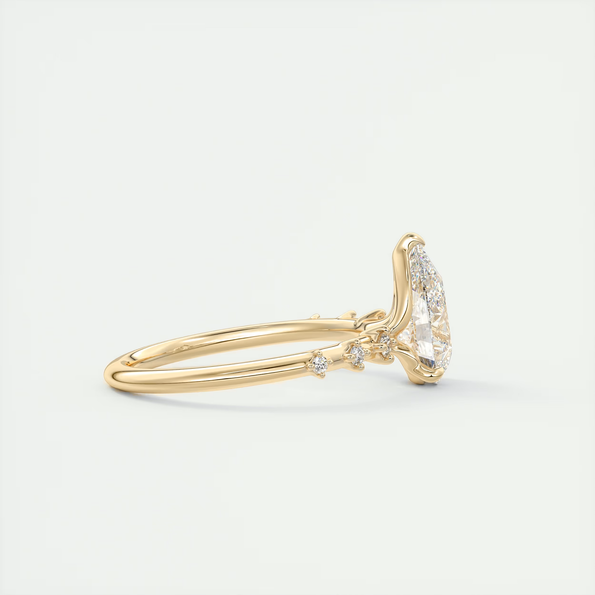 2 Carat Dainty Pear Solitaire with Diamond Accents