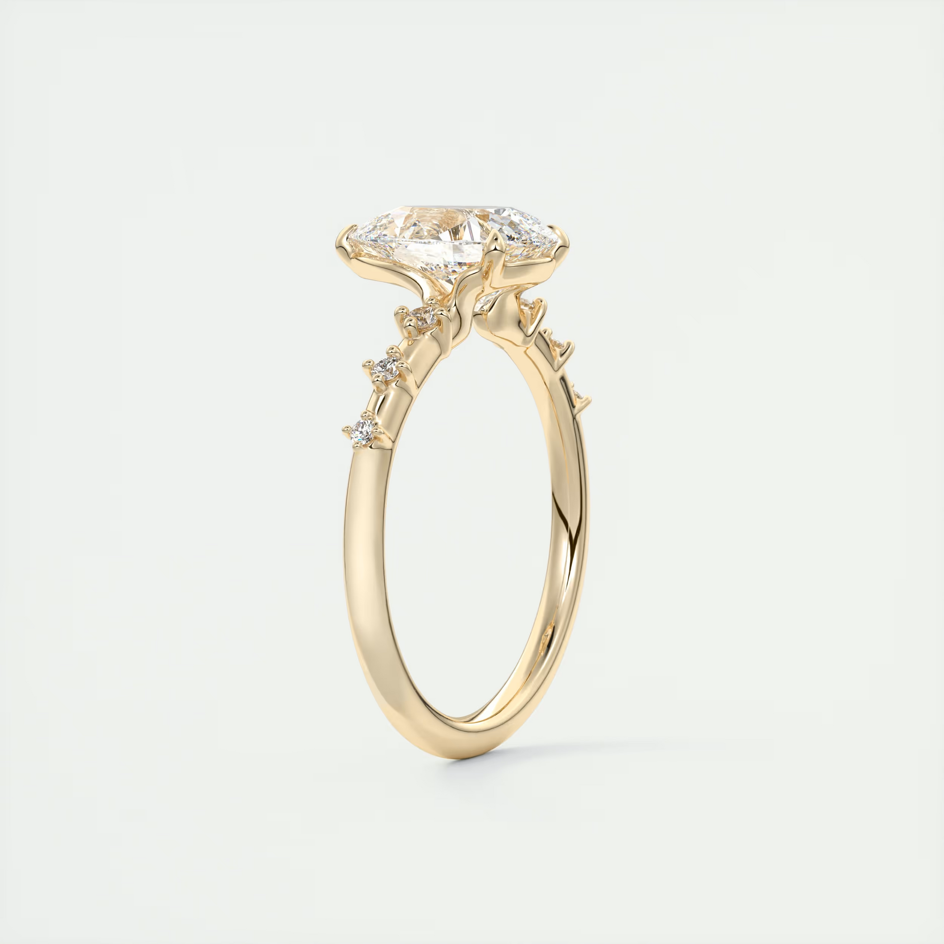 2 Carat Dainty Pear Solitaire with Diamond Accents