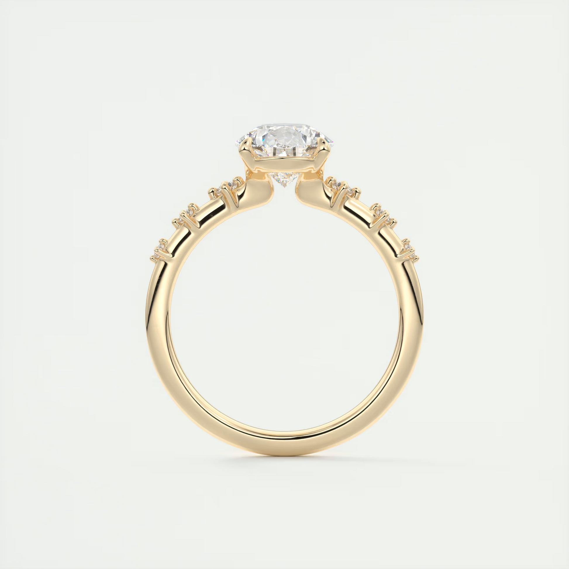 2 Carat Dainty Pear Solitaire with Diamond Accents