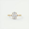 2 Carat Dainty Oval Solitaire with Diamond Accents