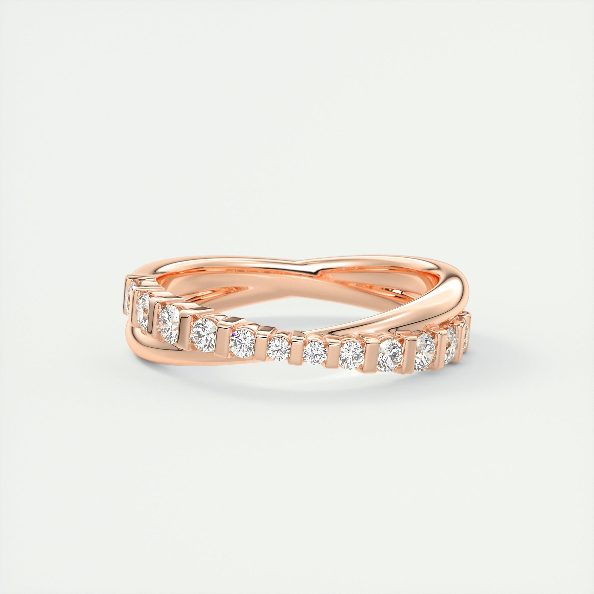 Fizz Crossover Round Diamond Band (0.35 TCW)