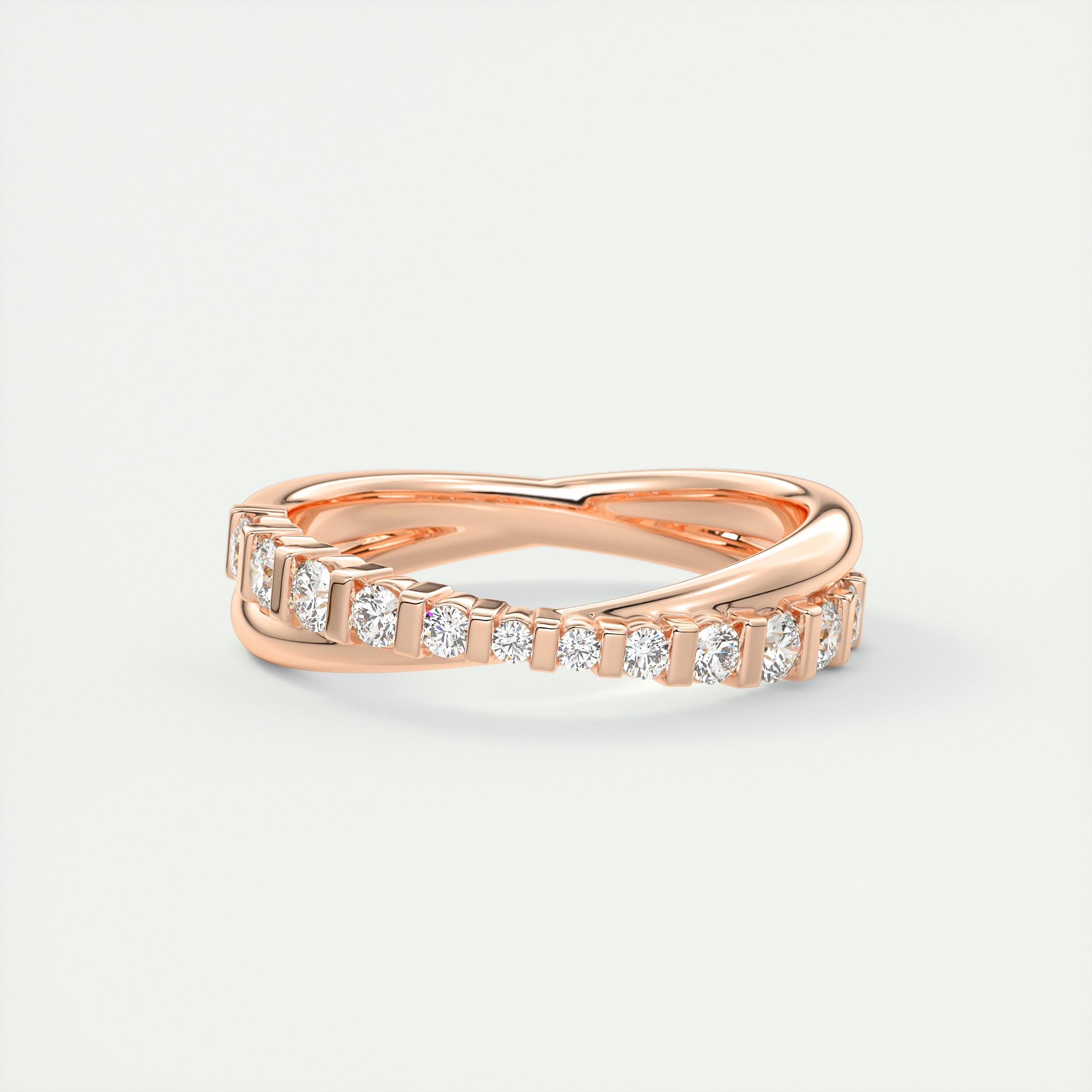 Fizz Crossover Round Diamond Band (0.35 TCW)