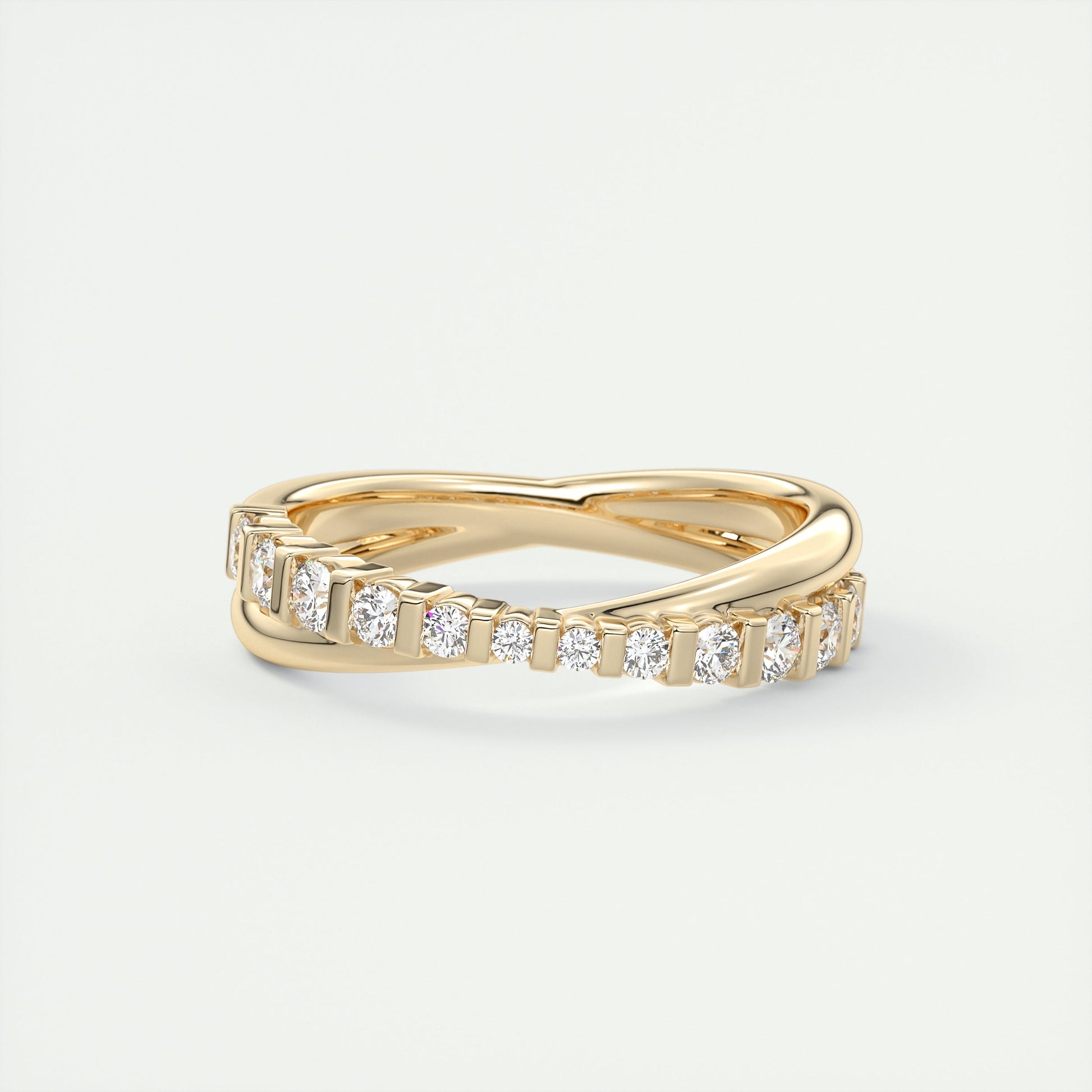 Fizz Crossover Round Diamond Band (0.35 TCW)