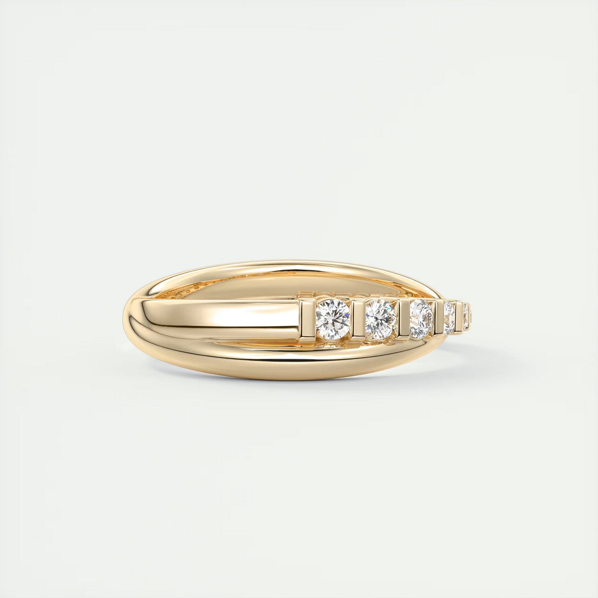 Fizz Crossover Round Diamond Band (0.35 TCW)
