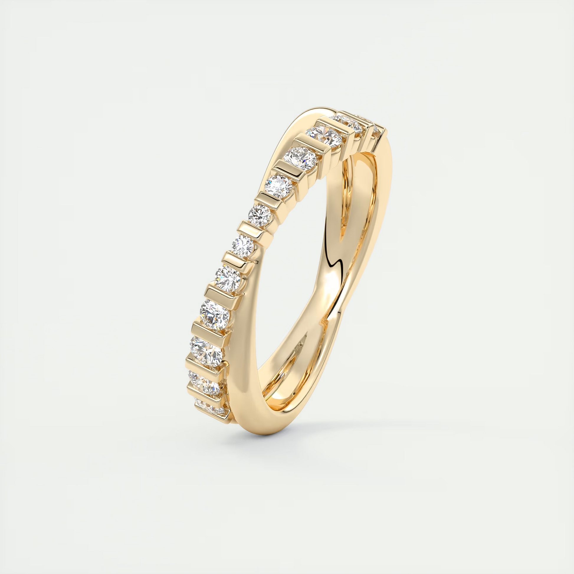 Fizz Crossover Round Diamond Band (0.35 TCW)