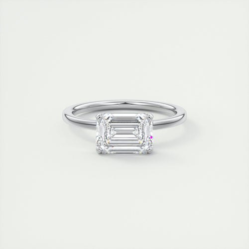 2 Carat East West Emerald Flush Stacking Solitaire