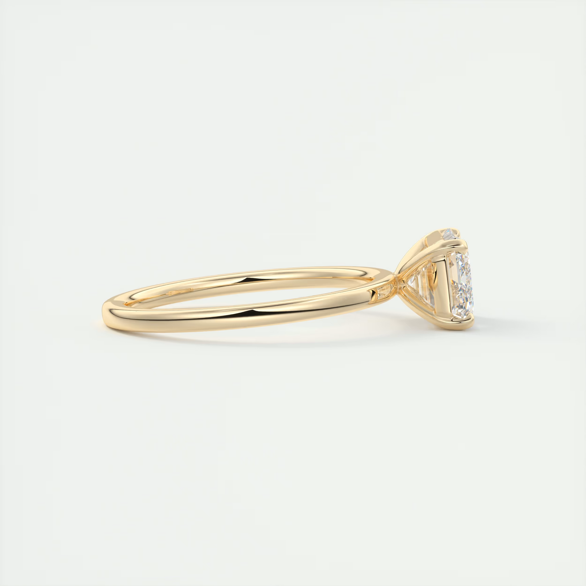 2 Carat East West Emerald Flush Stacking Solitaire