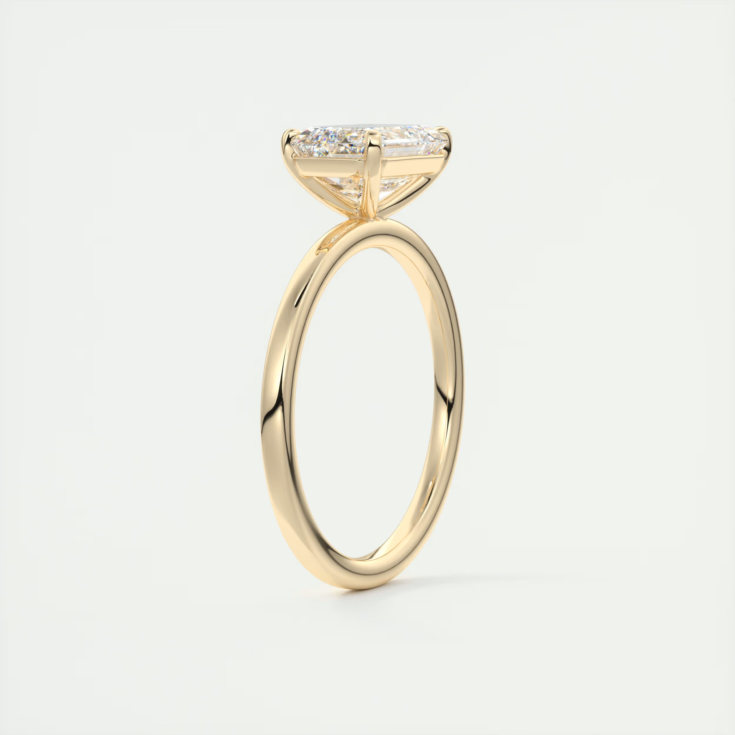 2 Carat East West Emerald Flush Stacking Solitaire