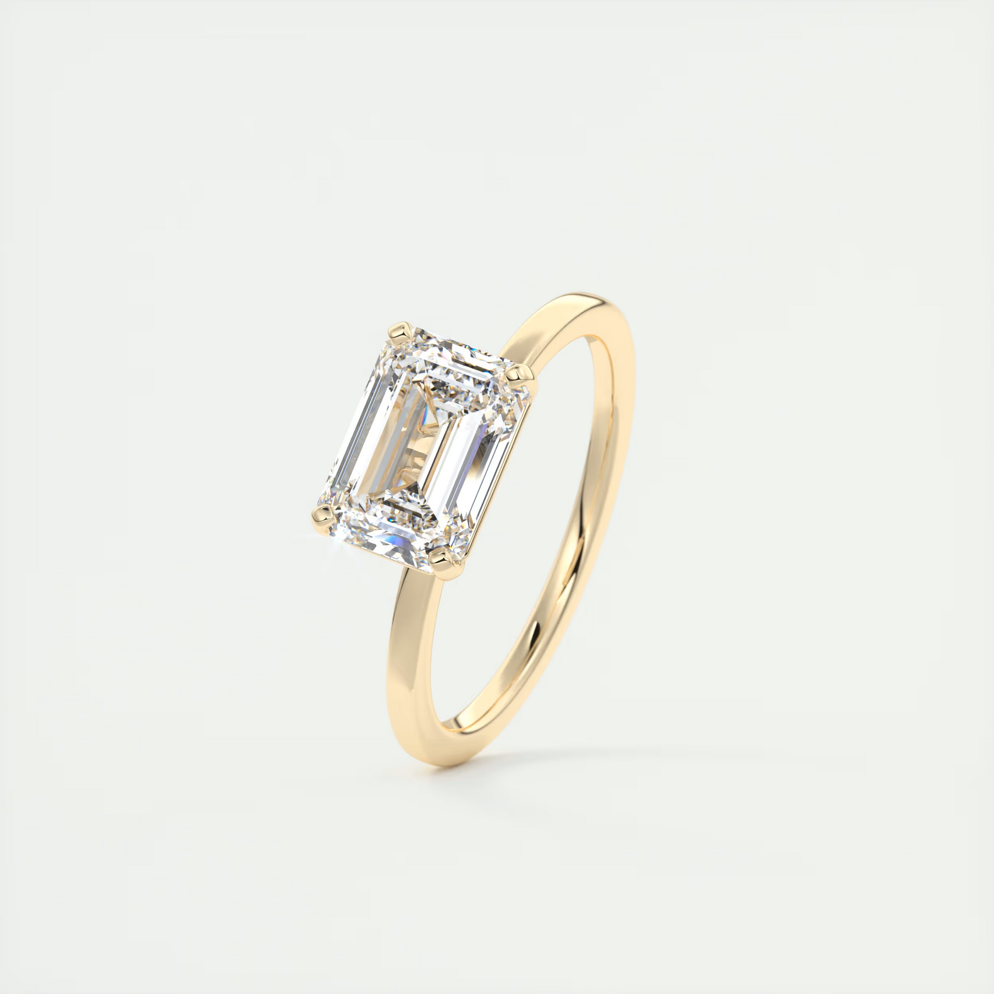 2 Carat East West Emerald Flush Stacking Solitaire