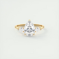 Flush 2 Carat Flush Stacking Pear Three-Stone Engagement Ring